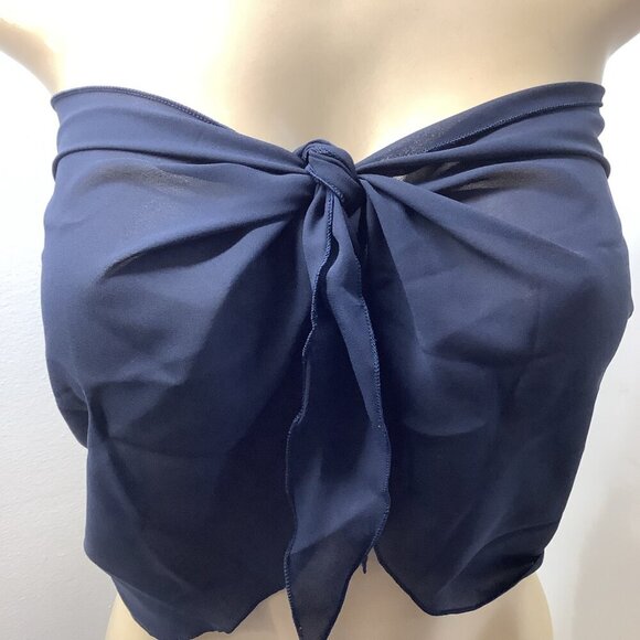 Zuliana Dark Blue Sheer Top/Short Sarong. New With Tags - Picture 2 of 4
